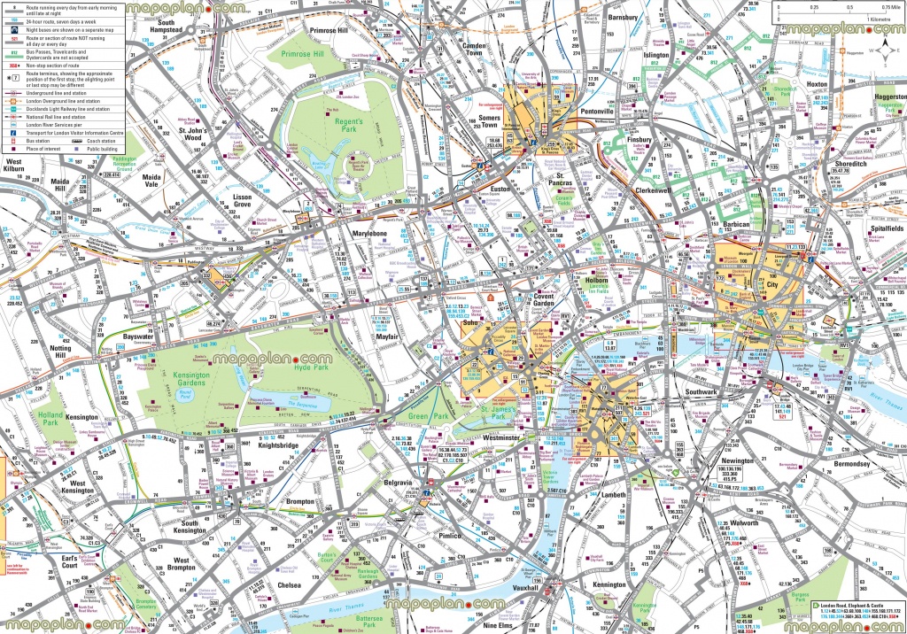 London Maps - Top Tourist Attractions - Free, Printable City Street - Map Of London Attractions Printable