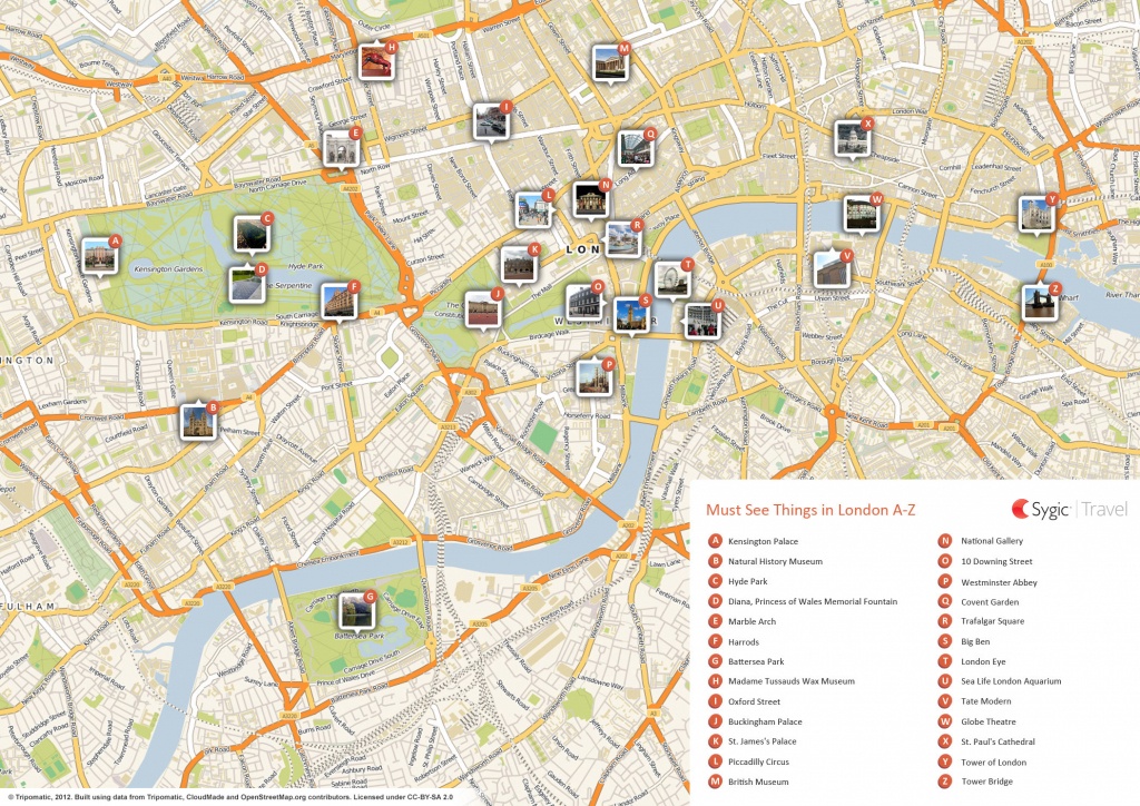 London Printable Tourist Map | Sygic Travel - Printable Street Map Of London