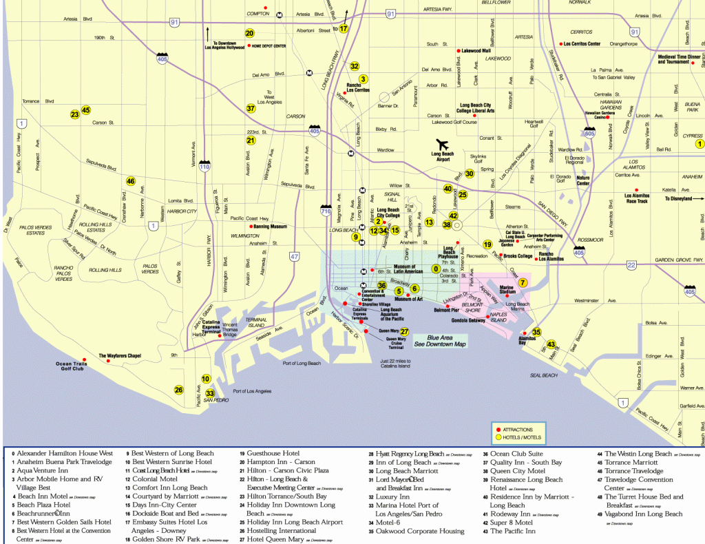 Long Beach California City Map - Long Beach California • Mappery - Long Beach California Map