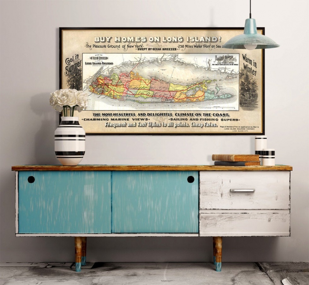 Long Island Map - Vintage Map Of Long Island - Archival Print - Real - Printable Map Of Long Island