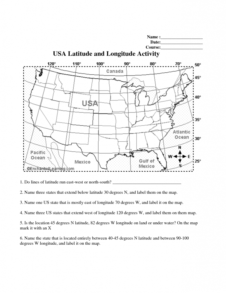 Longitude And Latitude Printable Worksheet | Latitude-And-Longitude - 6Th Grade Map Skills Worksheets Printable