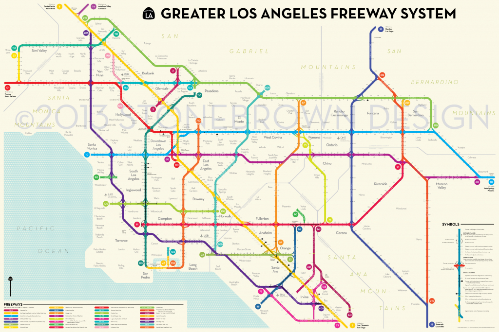 Los Angeles Freeways - Printable Map Of Los Angeles