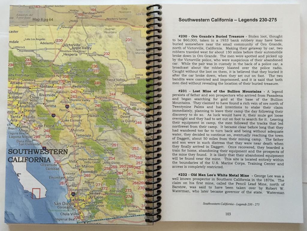 Lost Treasures Of California - Map And Guide - California Map Book