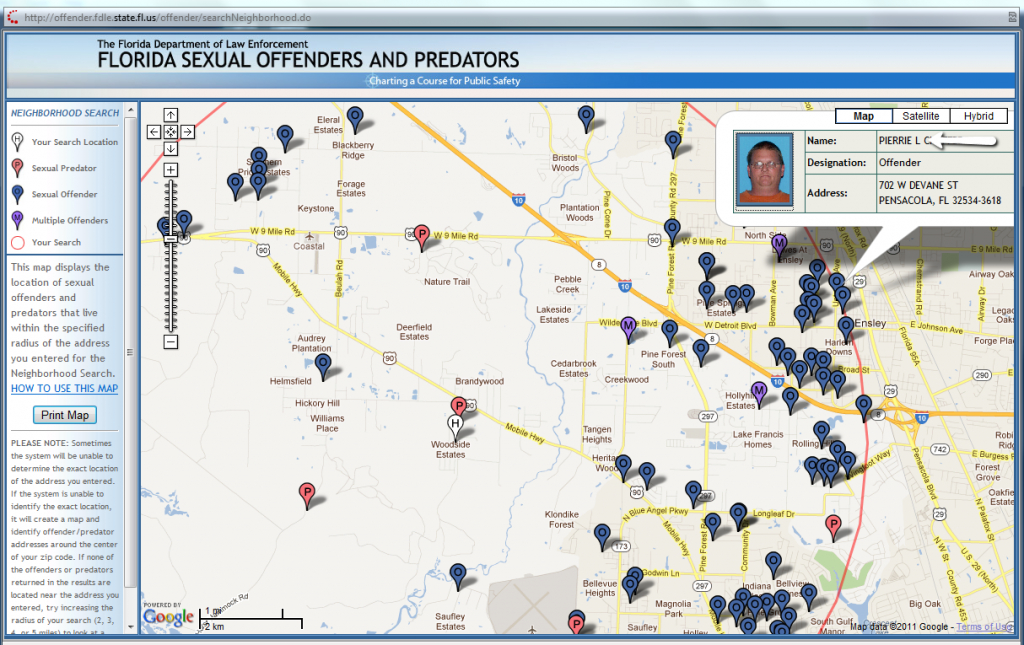 Love To Live In Pensacola, Florida: Moving To Pensacola? Read This! - Map Of Sexual Predators In Florida