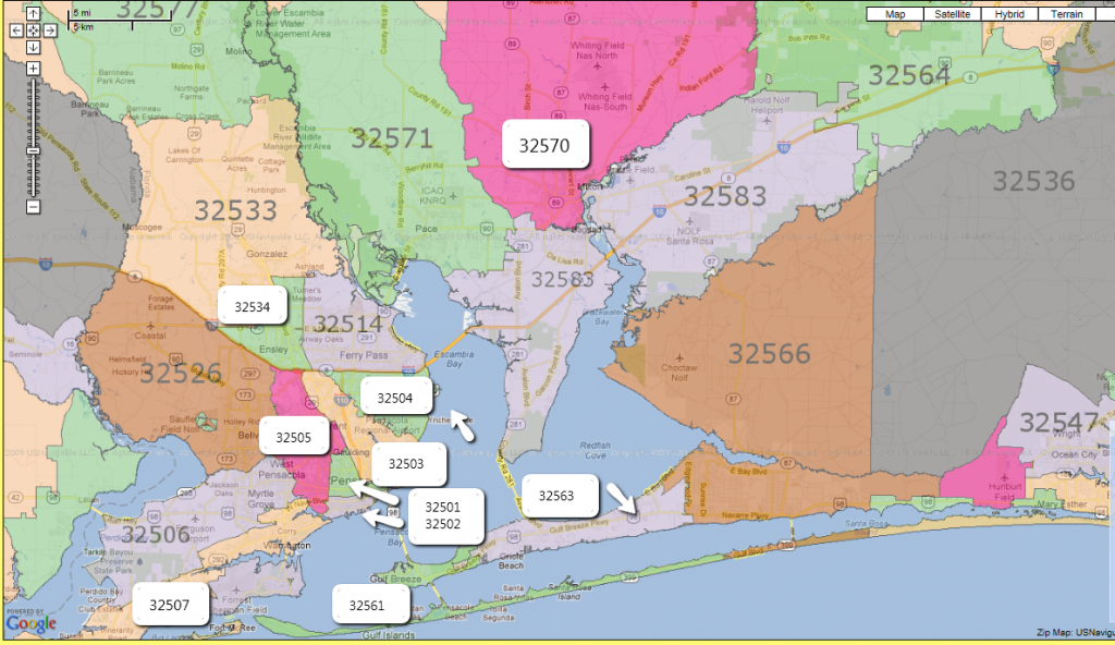 Love To Live In Pensacola, Florida: Zip Codes: Pensacola, Fl And - Map Of Escambia County Florida