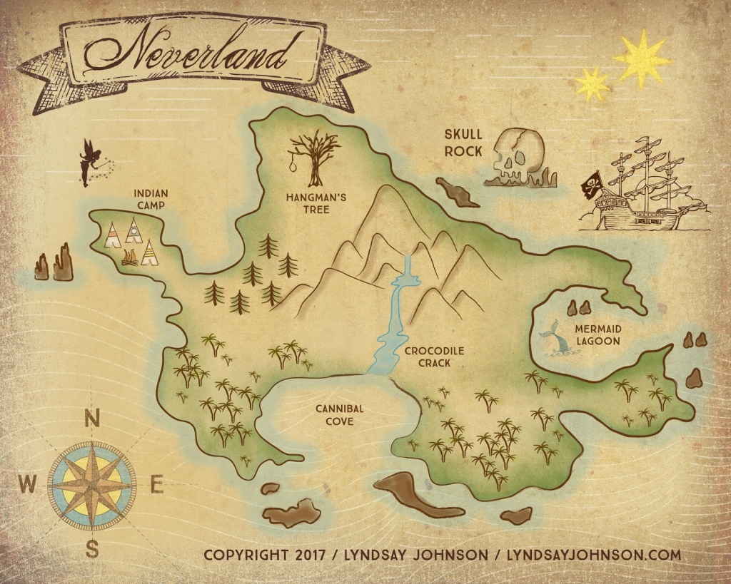 Lyndsay Johnson: Neverland Map Downloadable Print - Neverland Map Printable