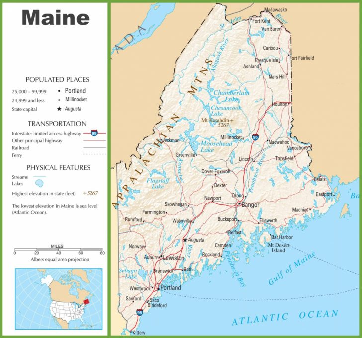 Maine State Map Printable