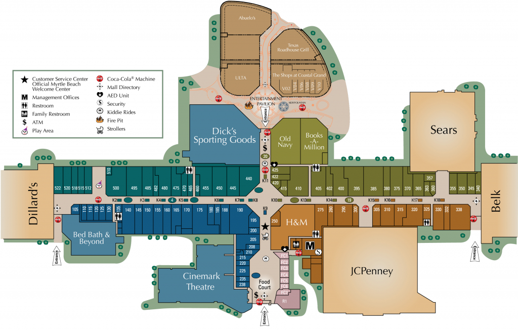 Mall Directory Coastal Grand Mall Allen Texas Outlet Mall Map 