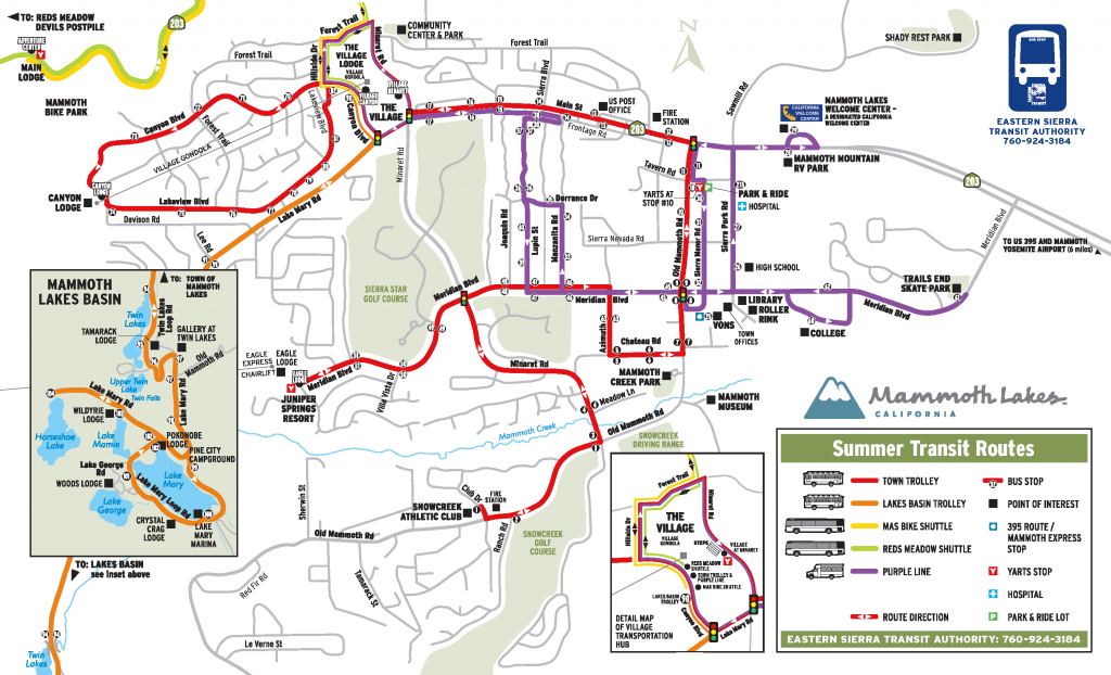 Mammoth Town Trolley – Eastern Sierra Transit Authority - Mammoth California Map