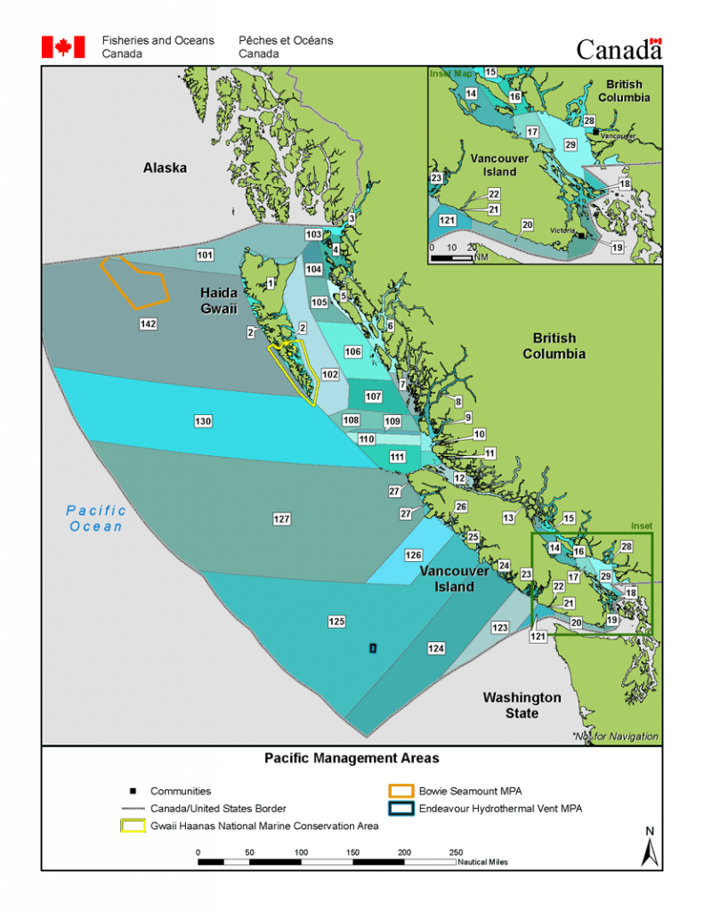 Management Area Maps | Fisheries And Oceans Canada, Pacific Region - Northern California Fishing Map