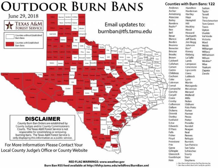 Burn Ban Map Of Texas