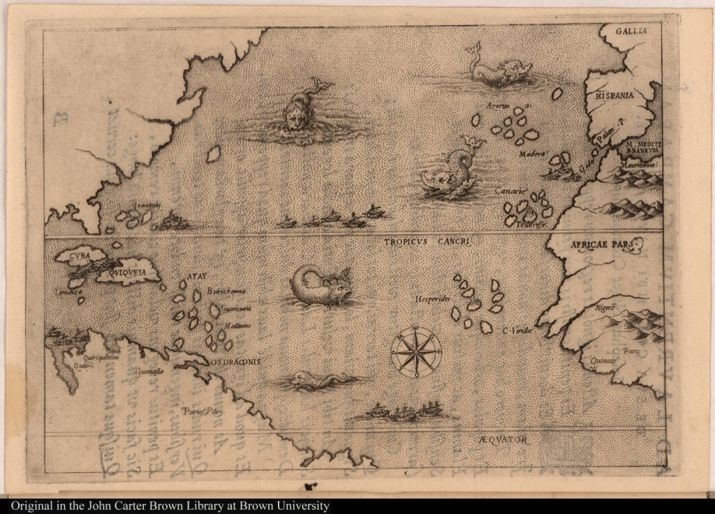 Map Illustrating The Voyage Of Christopher Columbus] - Jcb Map - Printable Map Of Christopher Columbus Voyages
