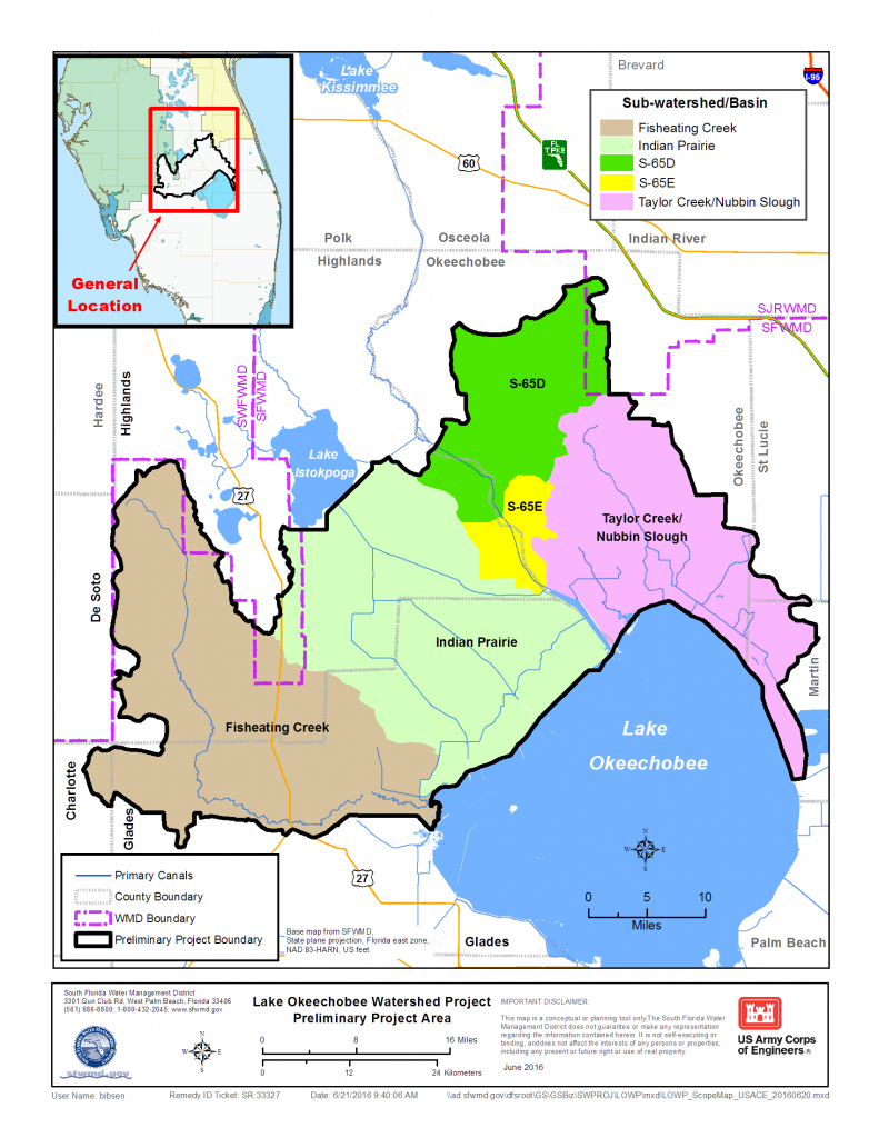 Map: Lake Okeechobee Watershed Restoration Project | South Florida - Lake Okeechobee Florida Map