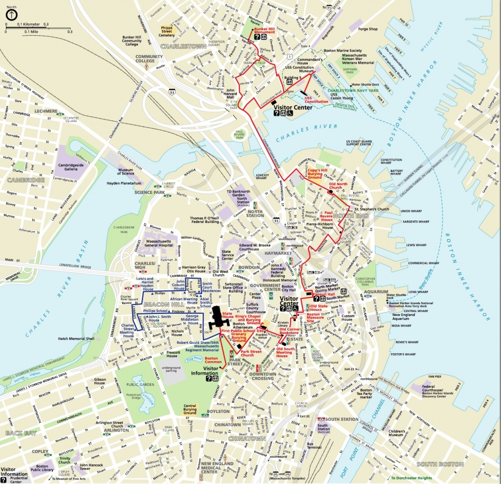 Map Northendboston Printable Map Of Boston Attractions 