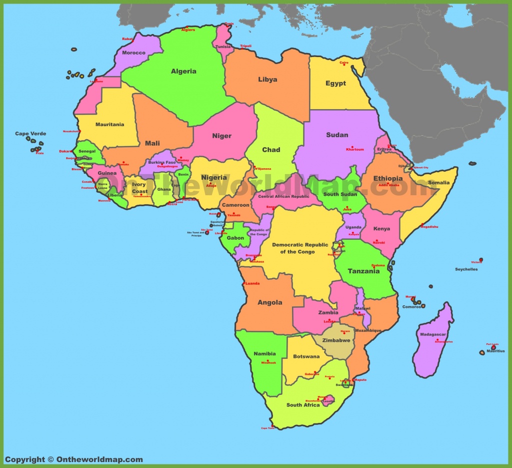 Map Of Africa With Countries And Capitals - Printable Map Of Africa With Countries Labeled