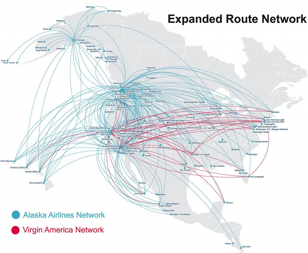 Map Of Alaska Airlines Flights | Map Of Us Western States - Alaska Airlines Printable Route Map