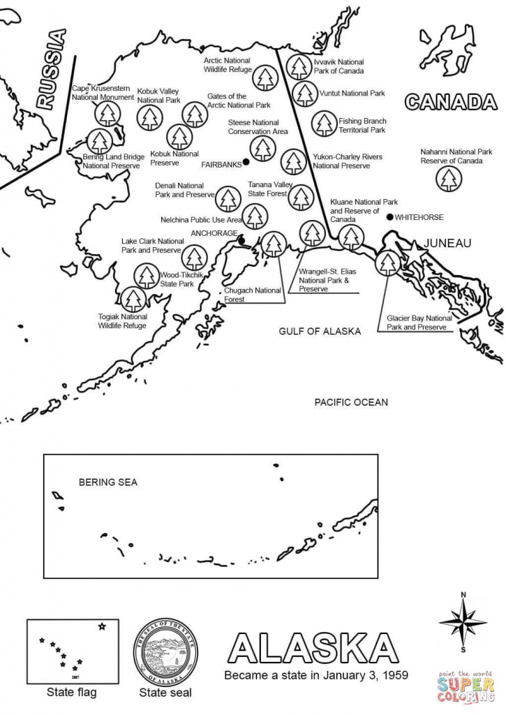 Map Of Alaska Coloring Page | Free Printable Coloring Pages - Free Printable Map Of Alaska