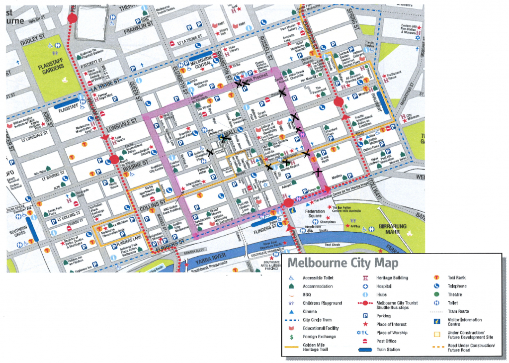 Map Of Art Within The Melbourne Cbd Spatial Association | Old - Melbourne Cbd Map Printable
