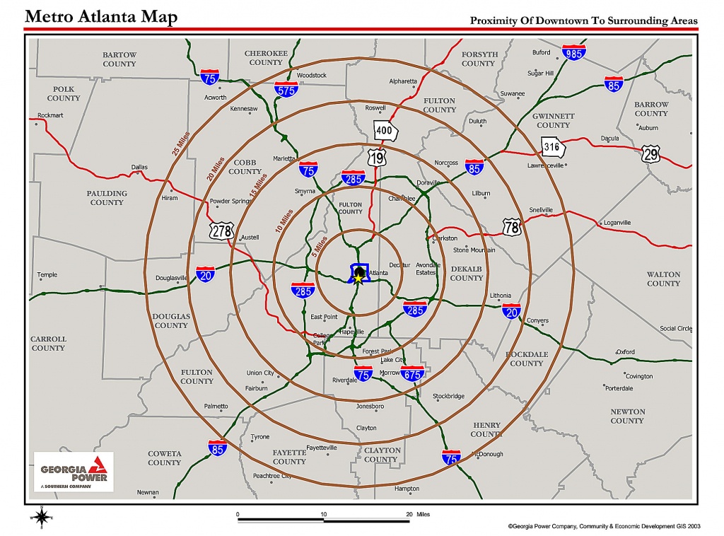 Map Of Atlanta Metro Area | Sitedesignco - Atlanta Zip Code Map Printable
