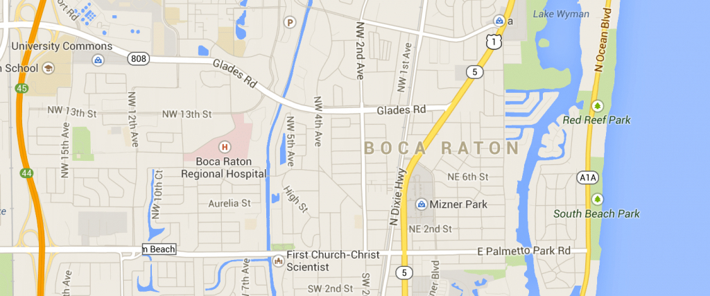 Map Of Boca Raton Fl | Compressportnederland - Boca Delray Florida Map