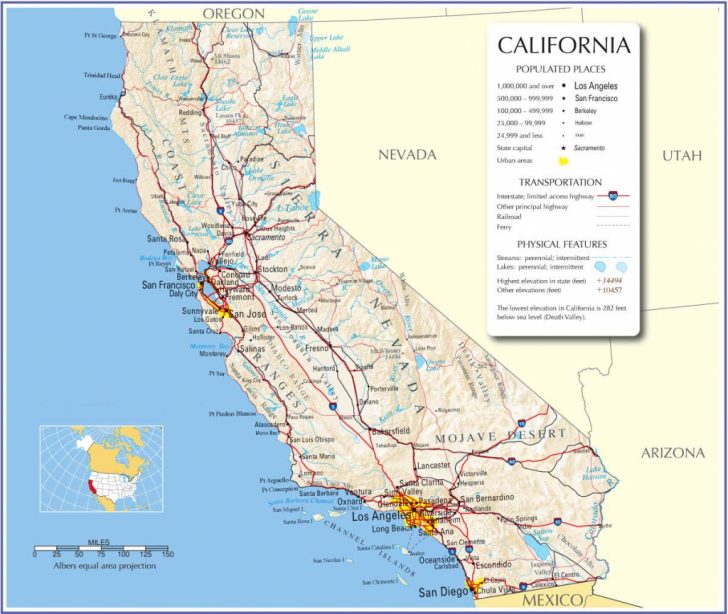 Driving Map Of California With Distances