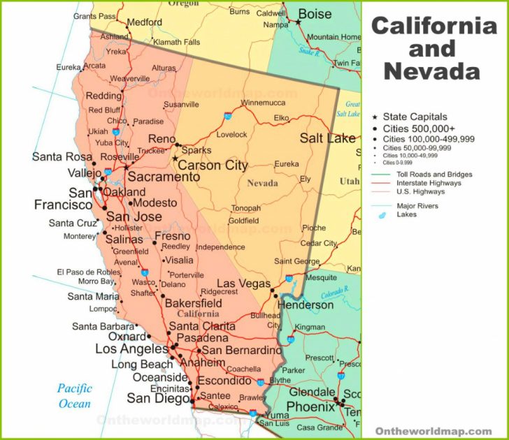 Map Of Las Vegas And California