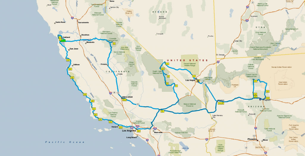Map Of California Arizona Nevada – Map Of Usa District - Road Map Of California Nevada And Arizona
