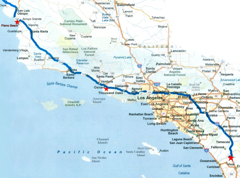 Map Of California Coast To Oregon – Map Of Usa District - Detailed Map Of California Coastline