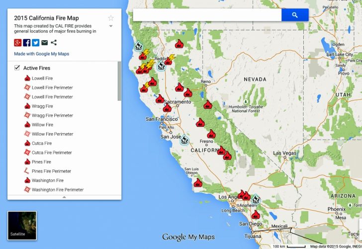Map Of Current Forest Fires In California