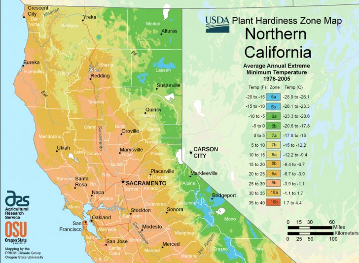 California Hardiness Zone Map