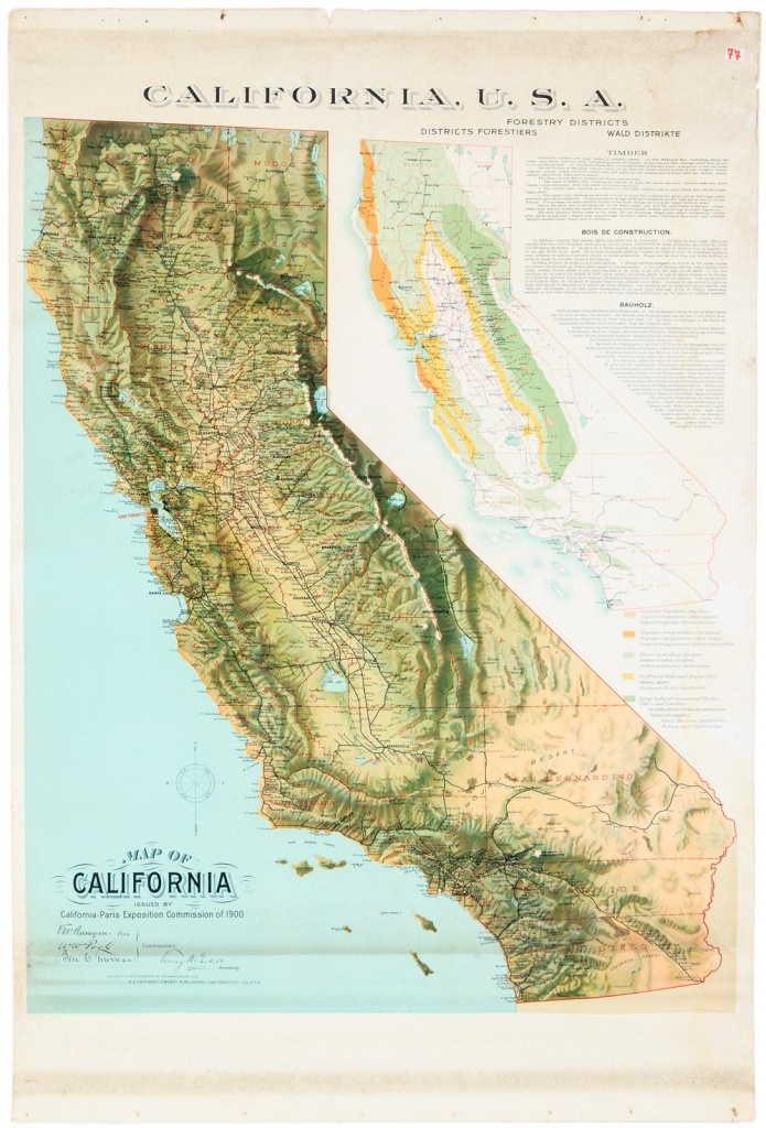 Map Of California Issuedcalifornia-Paris Exposition Commission - California Maps For Sale