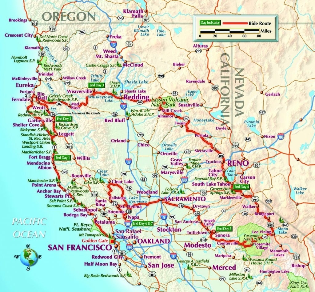 Map Of California. Northern California Road Map – California Map - Detailed Road Map Of Northern California