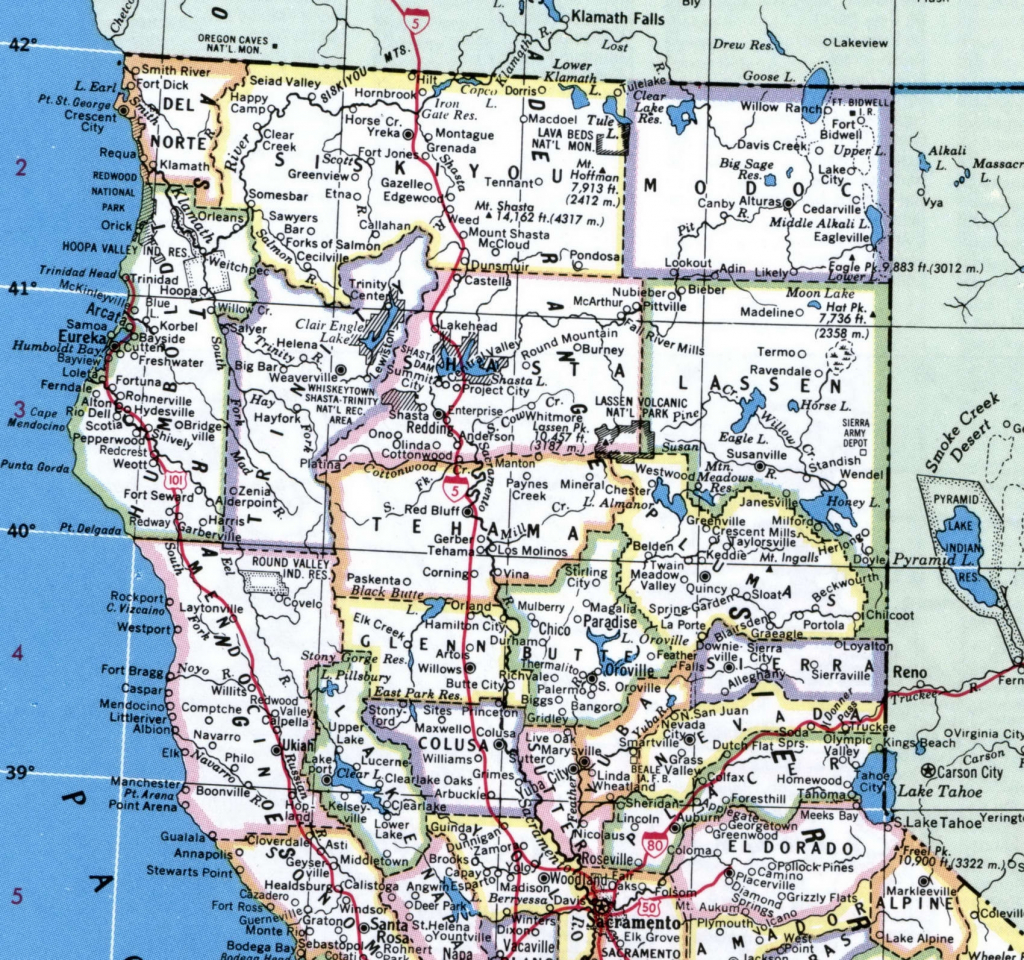 Map Of California Oregon Border Valid Northern California Map - California Oregon Border Map