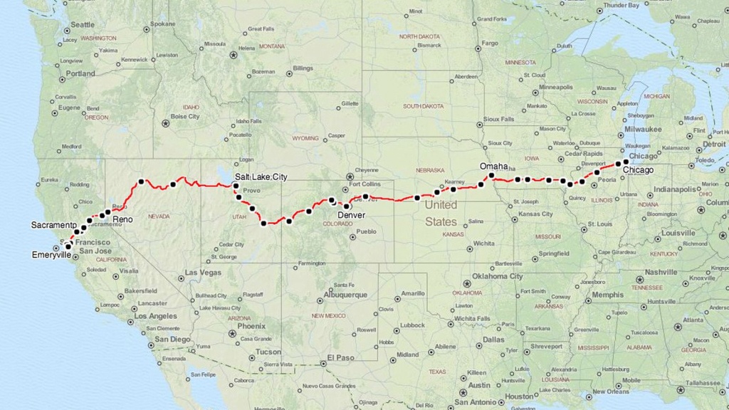 Map Of California Zephyr | Download Them And Print - Amtrak California Zephyr Map