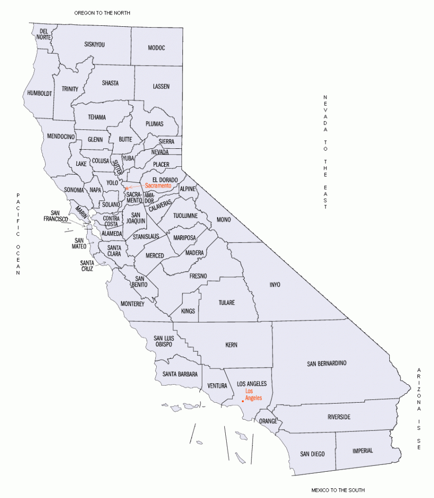 Map Of Californiacounties And Travel Information | Download Free - Free Editable Map Of California Counties