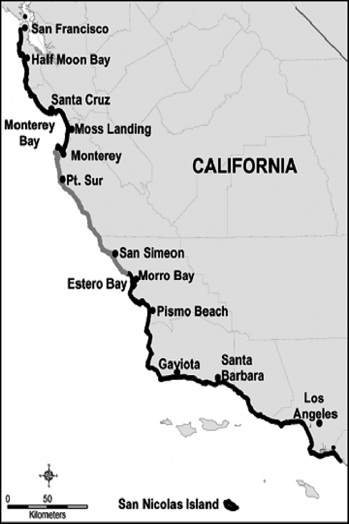 Map Of Central And Southern California Coast