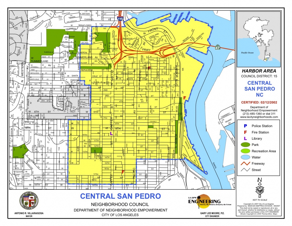 Map Of Central Boundaries | Central San Pedro Neighborhood Council - San Pedro California Map