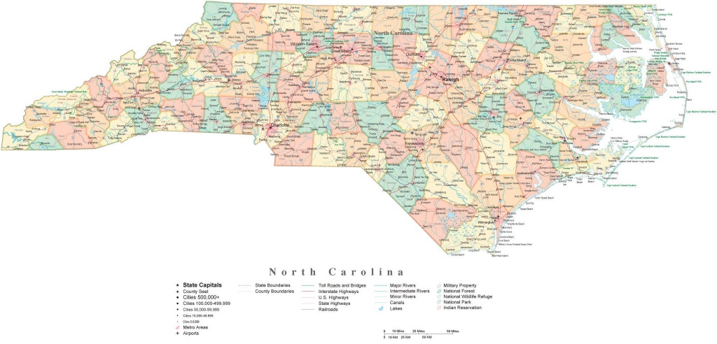 Map Of Cities In North Carolina And Travel Information | Download - Printable Map Of North Carolina Cities