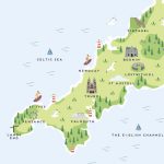 Map Of Cornwall Printpepper Pot Studios | Notonthehighstreet   Printable Map Of Cornwall
