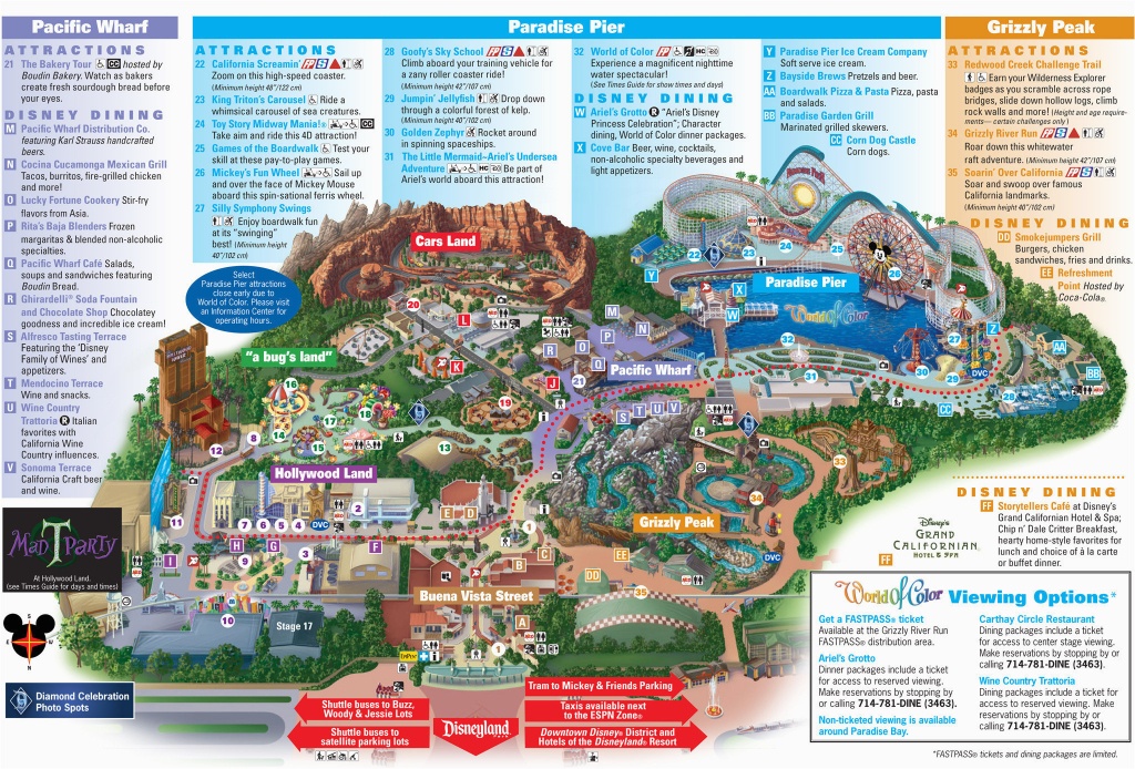 Map Of Disneyland And California Adventure Park Map Of Disney - California Adventure Map