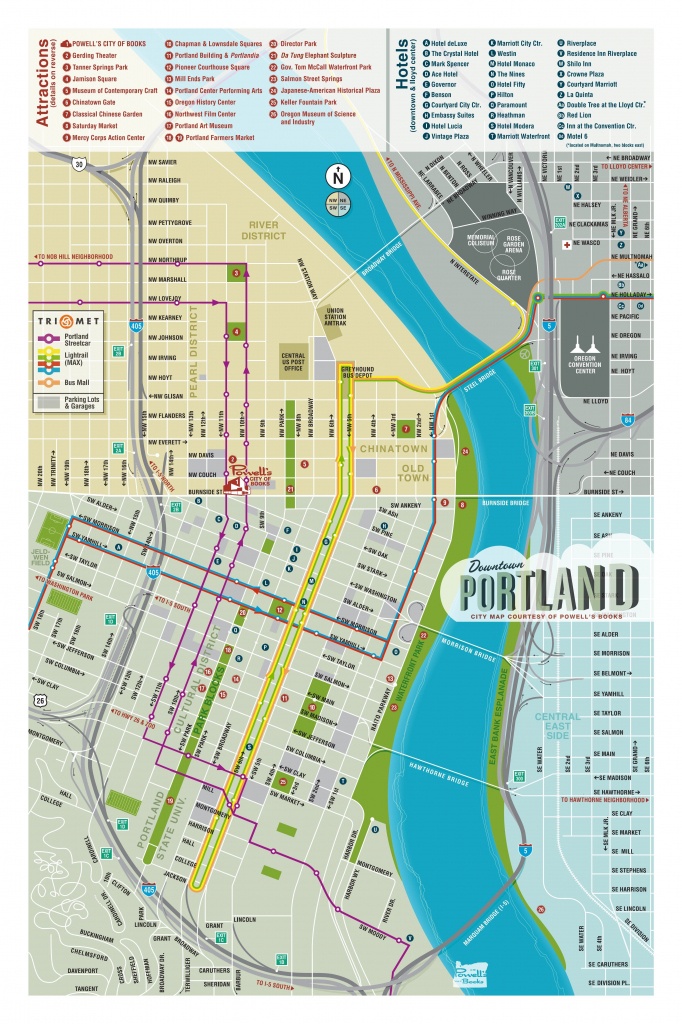 Map Of Downtown Portland - Courtesy Of Powell&amp;#039;s Books | Maps In 2019 - Printable Missoula Map