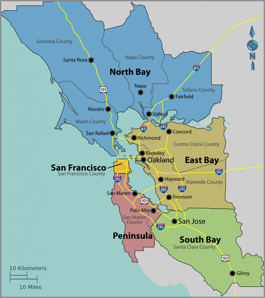 Map Of East Bay Area California | Secretmuseum - La Costa California Map