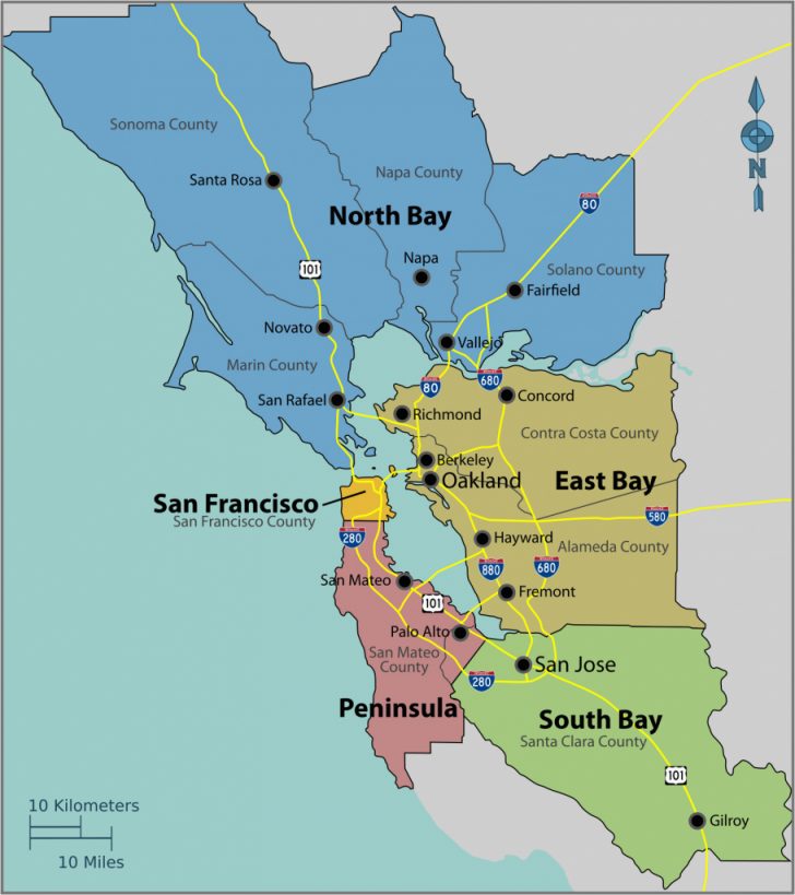 San Francisco Bay Area Map California