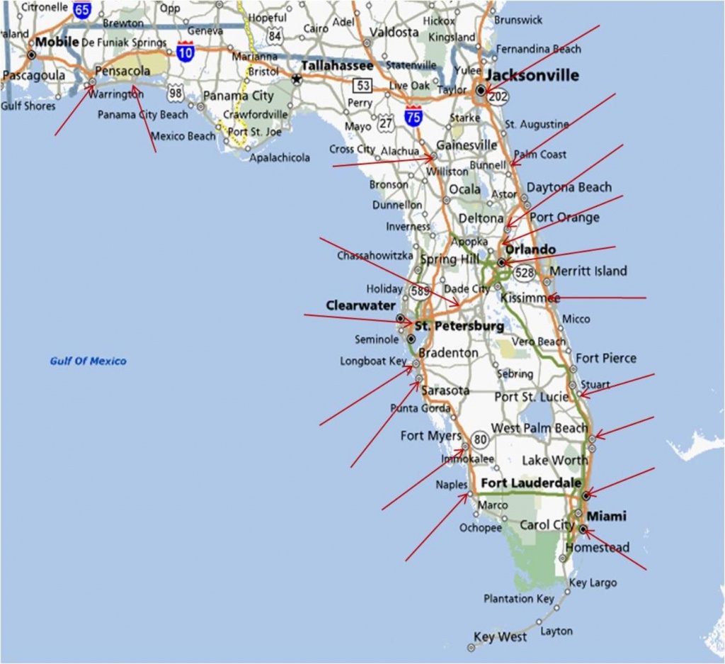 Map Of East Coast Cities In Florida | Download Them And Print - Map Of Florida East Coast Beach Towns