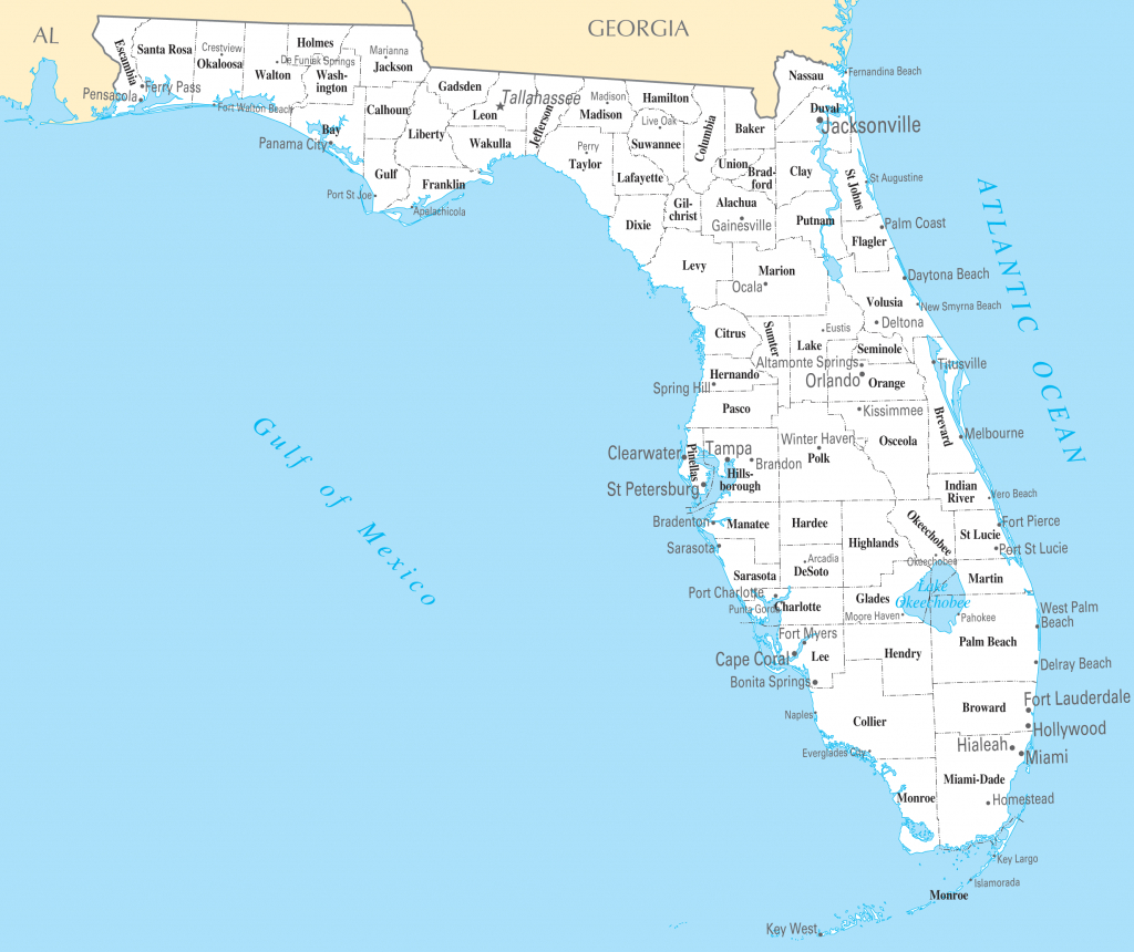 Map Of East Coast Of Florida Cities And Travel Information - Map Of East Coast Of Florida Cities