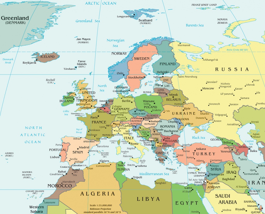 Map Of Europe - Political - Printable Political Map Of Europe