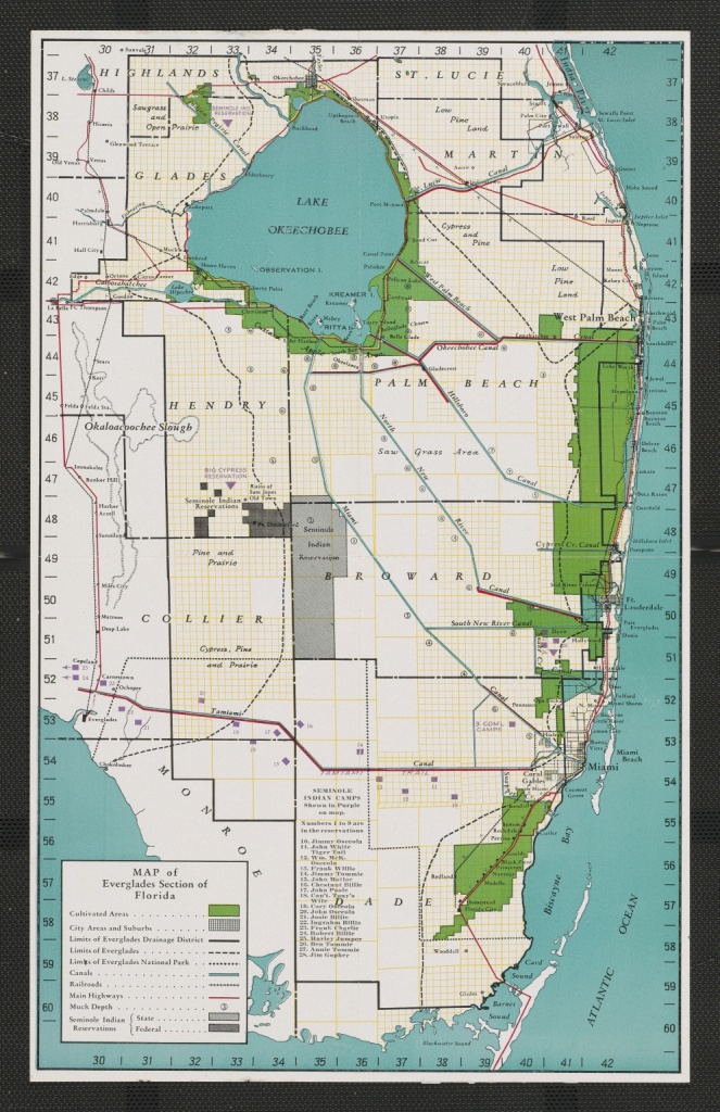 Map Of Everglades Section Of Florida - Touchton Map Library - Florida Section Map