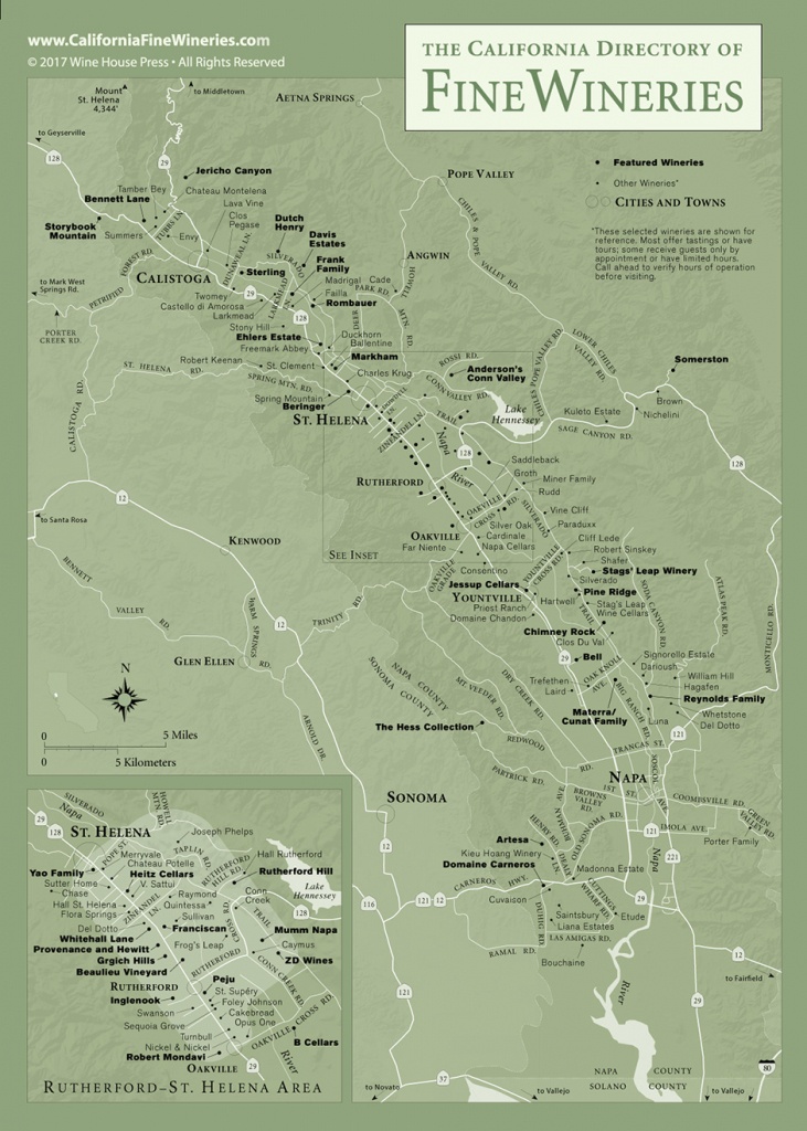 Map Of Fine Wineries In Napa Valley California - Map Of Wineries In Sonoma County California