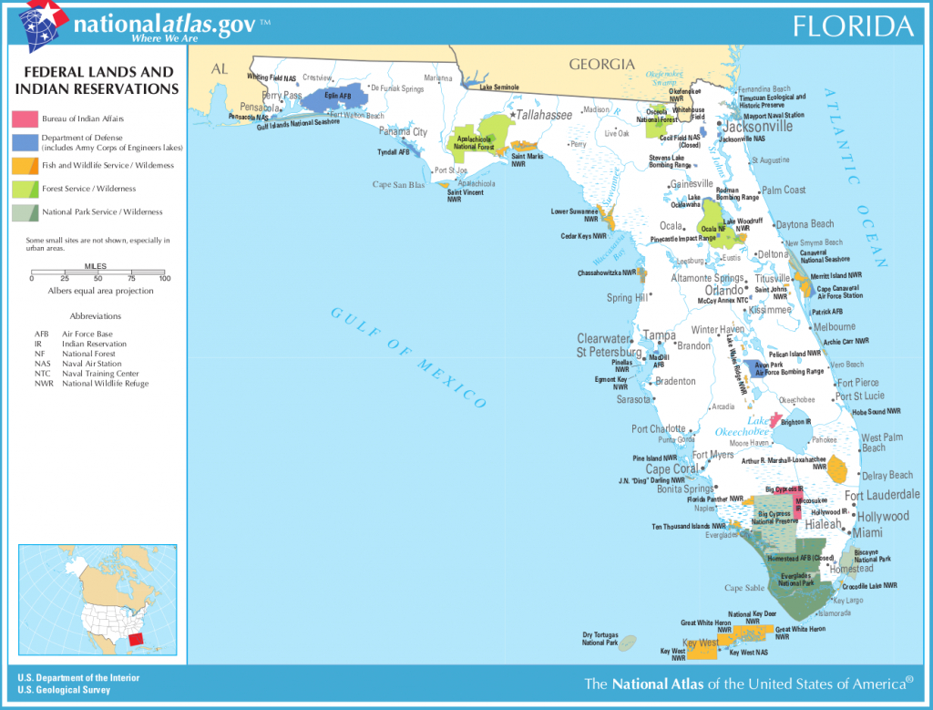 Map Of Florida (Map Federal Lands And Indian Reservations - Land O Lakes Florida Map