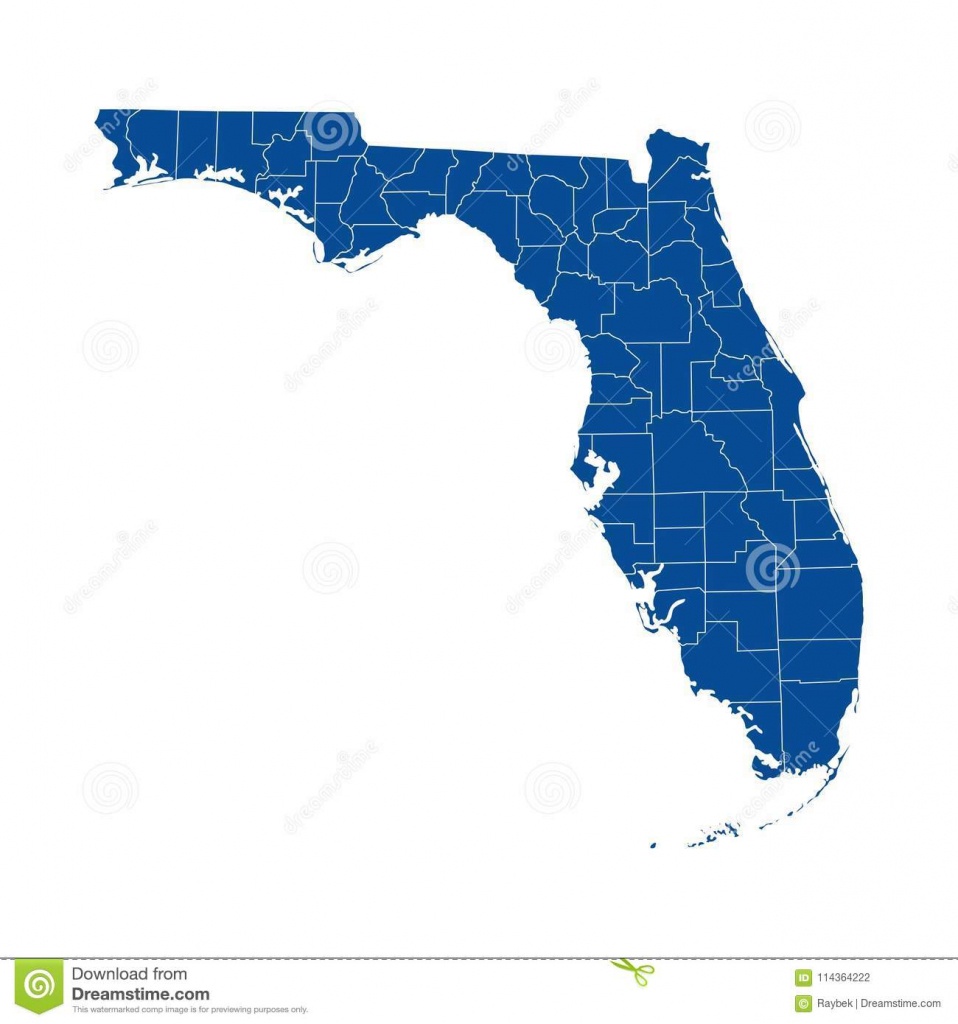 Map Of Florida Stock Illustration. Illustration Of Travel - 114364222 - Free Printable Map Of Florida